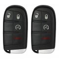 Ocpty 2 Pcs Flip Key Entry Remote Control Uncut Fob Shell Case Replacement For 4 Button M3n-40821302 2011-2018 Dodge Charger