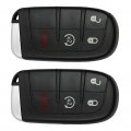 Ocpty 2 Pcs Flip Key Entry Remote Control Uncut Fob Shell Case Replacement For 4 Button M3n-40821302 2011-2018 Dodge Charger