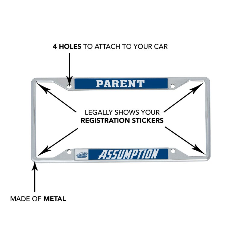 Assumption University Greyhounds Officially Licensed Metal License Plate Frame 6 25 X 12 In For Us And Canadian Plates Multi