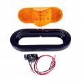 Amber Oval Mid Turn Led Light Kit With Lens For Semi Trucks Trailers And Buses Waterproof Marker Signal F235179 
