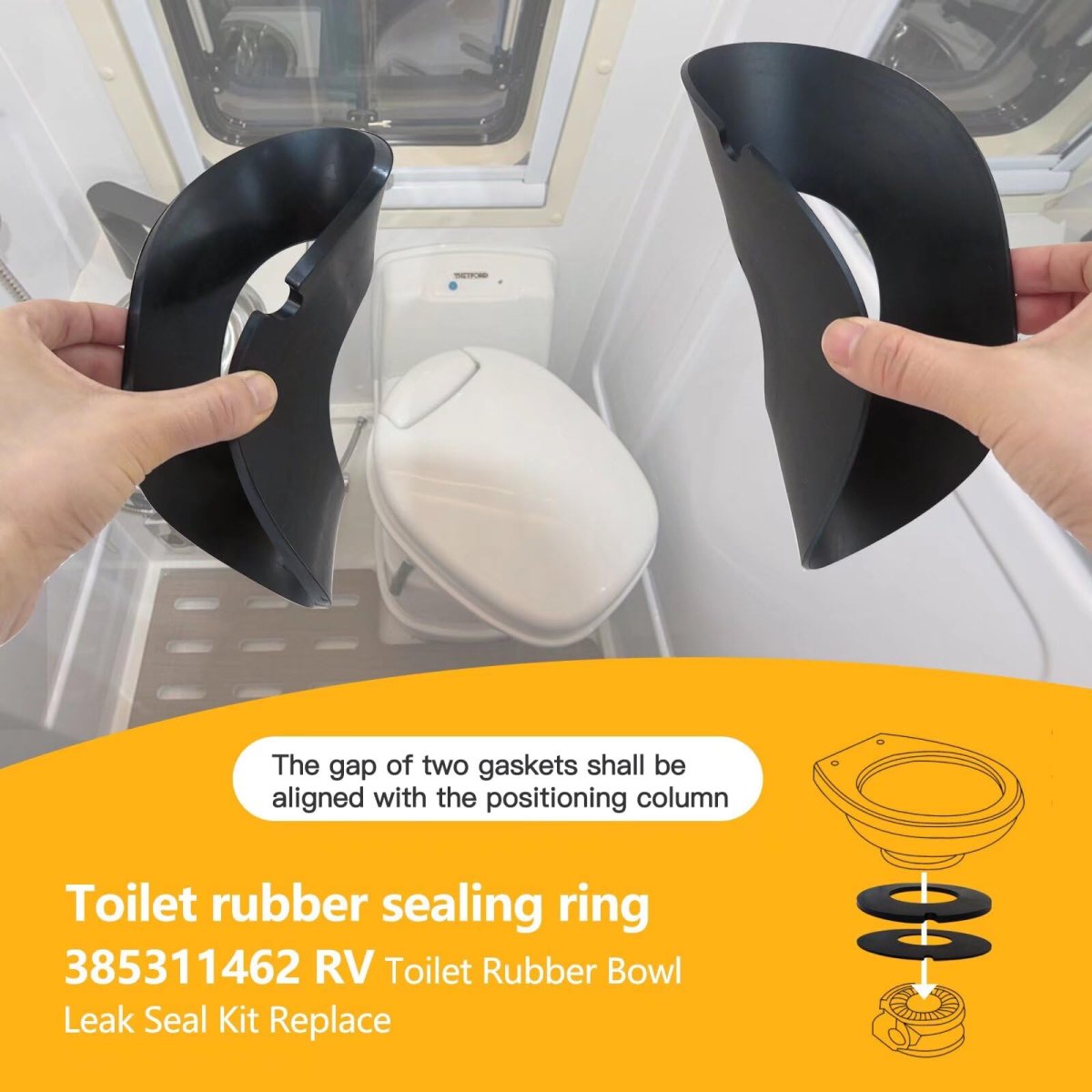 385316140 385311462 Rv Toilet Flush Seal Replacement Kit Rubber Ball Bowl Gasket For Do-metic Se-aland Man-sfield Vacu-flush