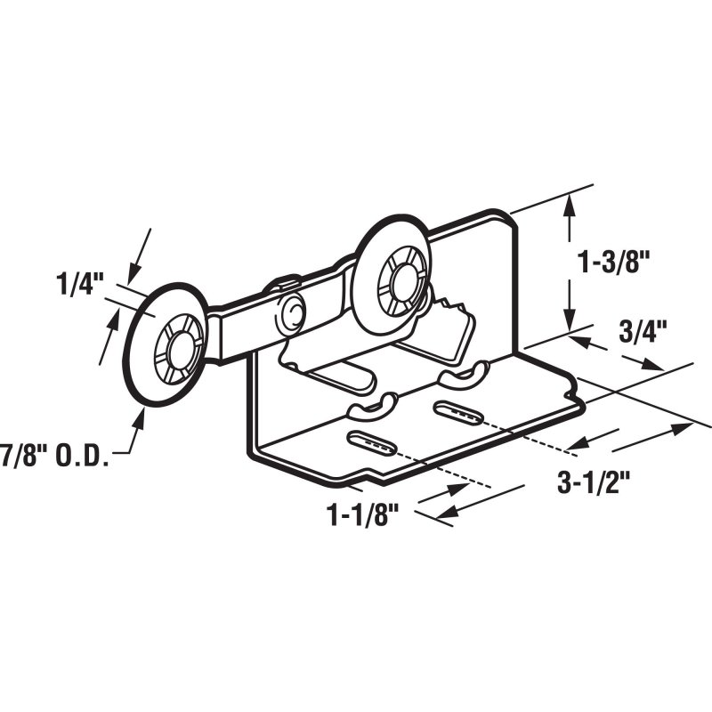 Slide-co 16497 Twin Pocket Door Roller Top Mount 2 Pack