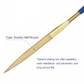 Uxcell Diamond Needle File Set 3mm X 140mm Double Half Round Files Titanium Coated Tools For Metal Wood Stone Glass 10pcs