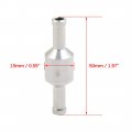 X Autohaux 6mm 1 4 Fuel Non Return One Way Check Valve Petrol Diesel Aluminium Alloy Overall Length 50mm