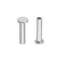 100 Pcs 2mm X 8mm Aluminum Flat Head Semi-tubular Rivets Silver Tone 