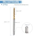 2pcs Spiral Flute Thread Taps 2-56 Unc 2b Machine Threading Tap Bit Titanium Coated Screw Tapping Repair Tool M2 High-speed