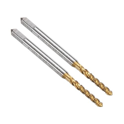 2pcs Spiral Flute Thread Taps 2-56 Unc 2b Machine Threading Tap Bit Titanium Coated Screw Tapping Repair Tool M2 High-speed