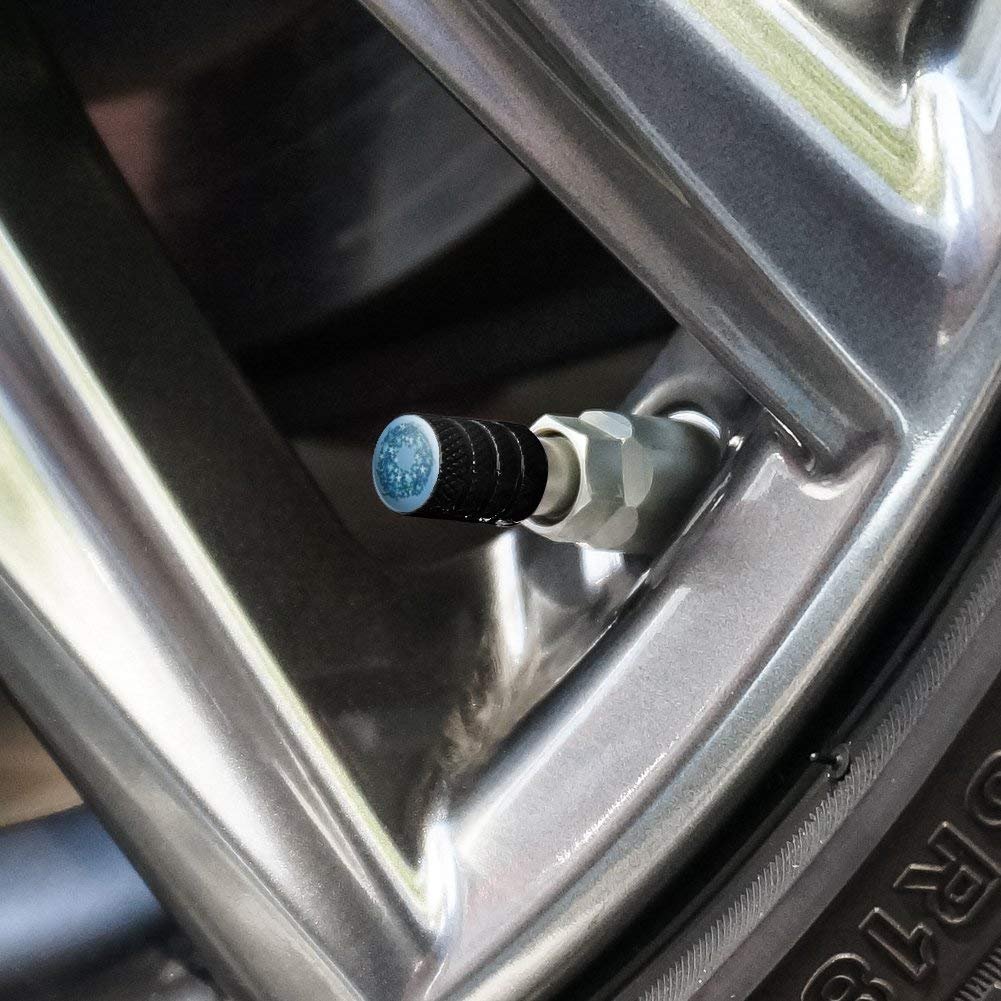 Graphics More Winter Wreath Flowers Blue Tire Rim Wheel Aluminum Valve Stem Caps