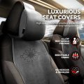 Protex Plus Series Full Set Automotive Seat Interior Covers Universal For Most Car Suv Truck Airbag Compatible Black Microsuede