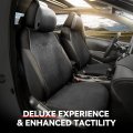 Universal Fit Car Seat Covers Full Set Breathable Microsuede Automotive Interior Protectors Airbag Compatible Anti Slip Black