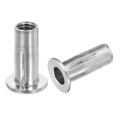M10 Multi-grip Rivet Nuts 8pcs Pre-bulbed Shank Flat Head Threaded Insert Nut 304 Stainless Steel Plus For Construction 