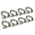 Auto Dynasty 2 5 Inches Id V-band Clamp Stainless Steel 10 Mm Lock Bolt Universal Use For Outer Diameter Tube Pack Of 8 