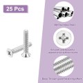 25 Pcs 4-40x1 2 In Machine Screws Phillips Pan Cross Head Fastener Bolts 304 Stainless Steel Silver For Wall Socket And House