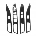 Qiilu Carbon Fiber Glass Lifting Panel Decor 7pcs Window Switch Cover Trim Fit For Mitsubishi Lancer 2008a 2016lhd