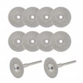 Uxcell 10 Pcs 22mm Diamond Cutting Wheels Cut Off Wheel With 2 Mandrels For Rotary Tool