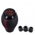6 Speed Manual Red Stitching Black Leather Shift Knob M10 X 1 5 Fit For Honda Acura 