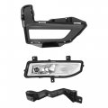 Hecasa Front Upper Lower Grille Fog Light Kit Compatible With 2017-2019 Nissan Rogue Bumper Radiator Hood Grill Assembly