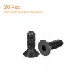 Uxcell 8-32x1 2 Flat Head Socket Cap Screws 10 9 Grade Carbon Steel Hex Countersunk Screw Bolts Machine Fasteners Fully