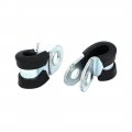Uxcell 6mm Dia Rubber Lined R Shaped Zinc Plated Pipe Clip Cable Clamp 20pcs