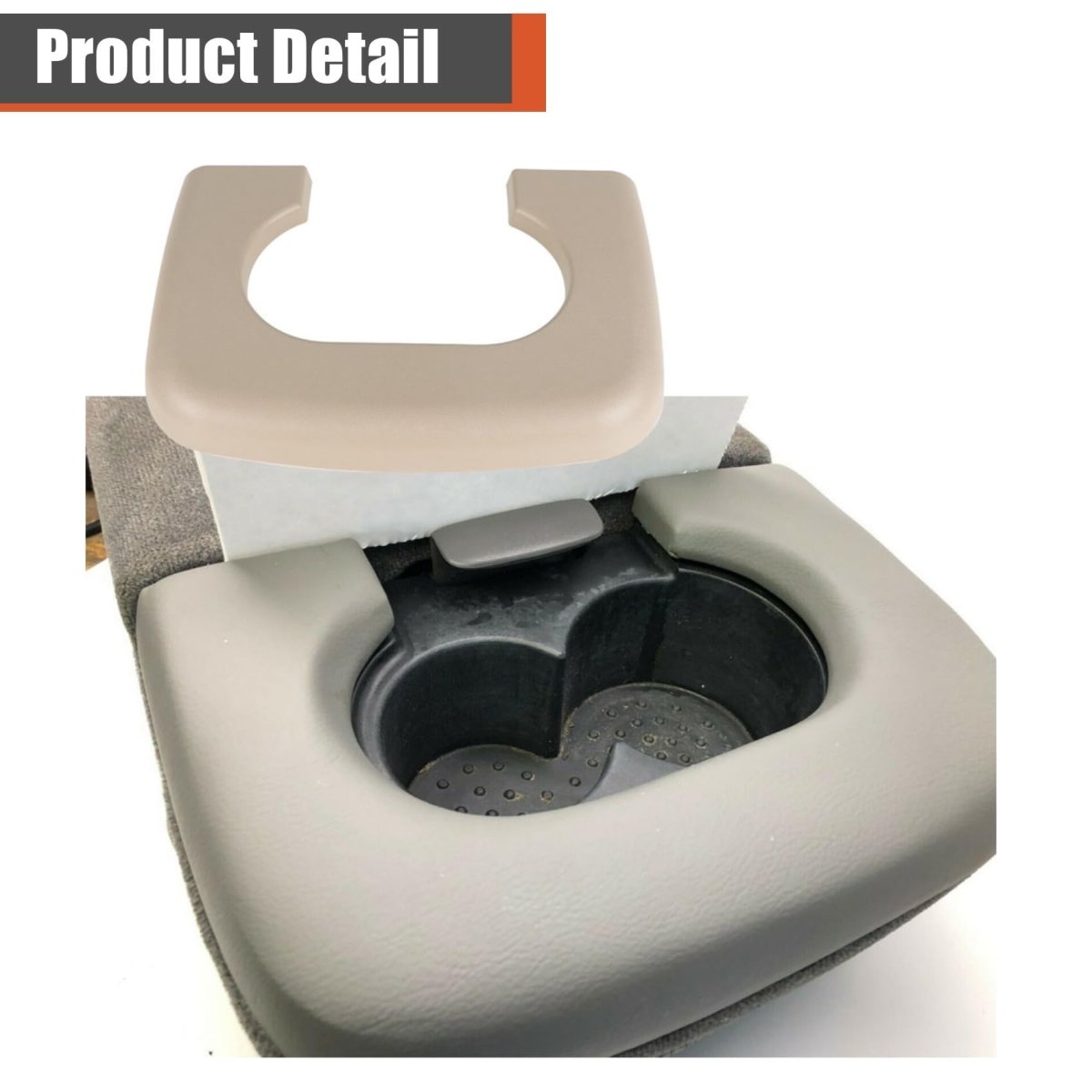 Beige Front Cup Holder Pad Replacement For F150 1997 1998 1999 2000 2001 2002 2003 Plastic Direct Fit Interior Accessory