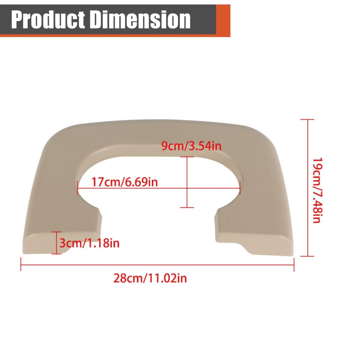 Beige Front Cup Holder Pad Replacement For F150 1997 1998 1999 2000 2001 2002 2003 Plastic Direct Fit Interior Accessory