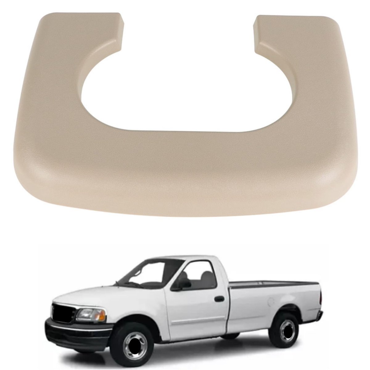 Beige Front Cup Holder Pad Replacement For F150 1997 1998 1999 2000 2001 2002 2003 Plastic Direct Fit Interior Accessory