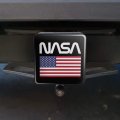 Nasa Official Worm Logo United States Usa Flag Tow Trailer Hitch Cover Plug Insert