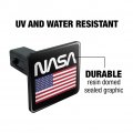 Nasa Official Worm Logo United States Usa Flag Tow Trailer Hitch Cover Plug Insert