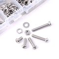 Glarks 280-pieces M4 Pan Head Phillips Stainless Steel Screws Bolts Nuts Lock And Flat Gasket Washers Assortment Kit