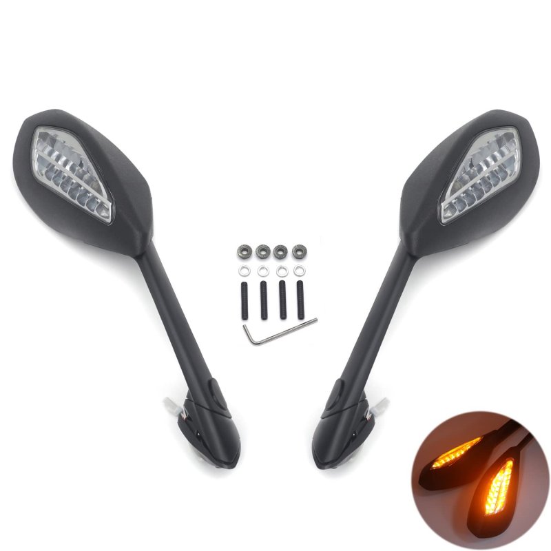 Motorcycle Led Turn Signal Rear View Mirrors Black For Superbike 899 Panigale 14-15 And 1199 12-15 Hkmt252-048-bk