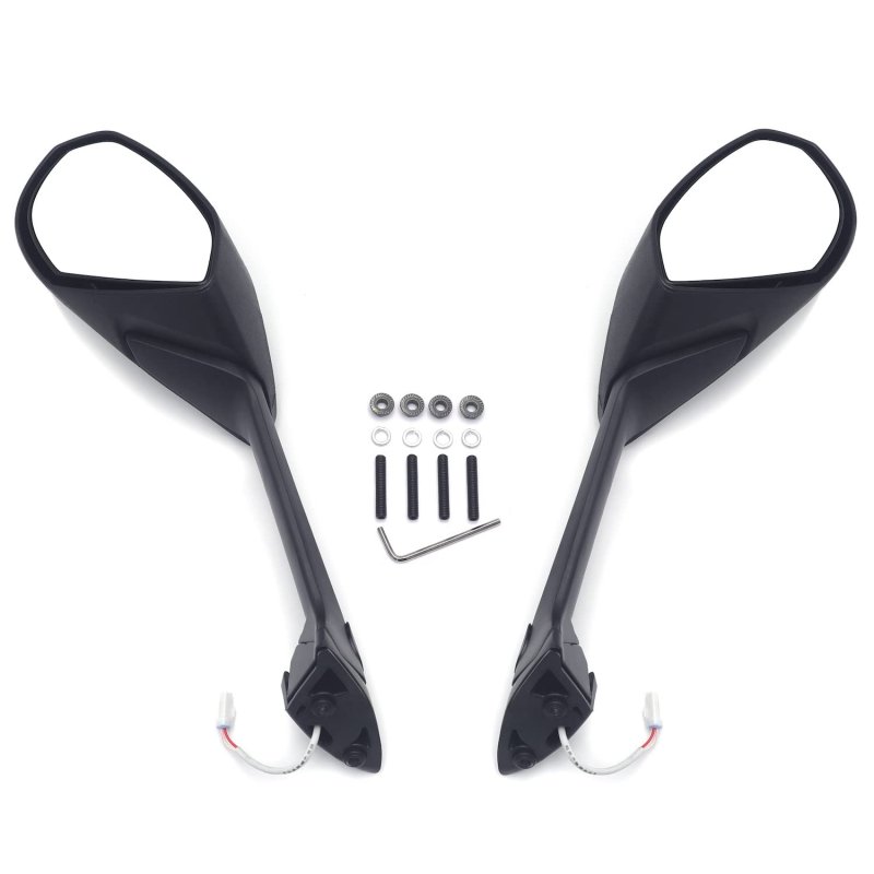 Motorcycle Led Turn Signal Rear View Mirrors Black For Superbike 899 Panigale 14-15 And 1199 12-15 Hkmt252-048-bk