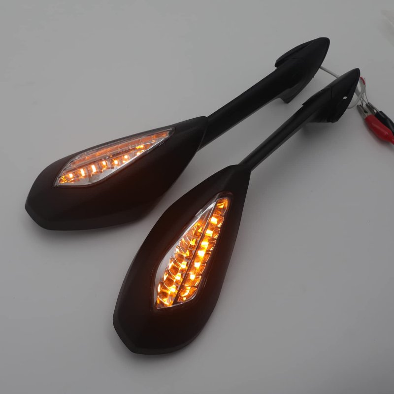 Motorcycle Led Turn Signal Rear View Mirrors Black For Superbike 899 Panigale 14-15 And 1199 12-15 Hkmt252-048-bk