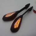 Motorcycle Led Turn Signal Rear View Mirrors Black For Superbike 899 Panigale 14-15 And 1199 12-15 Hkmt252-048-bk