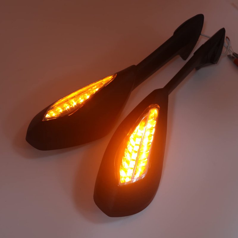 Motorcycle Led Turn Signal Rear View Mirrors Black For Superbike 899 Panigale 14-15 And 1199 12-15 Hkmt252-048-bk