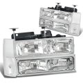 Chrome Housing Headlight W Bumper Lamps Tool Kit Compatible With Chevy C10 C K Suburban 88-93