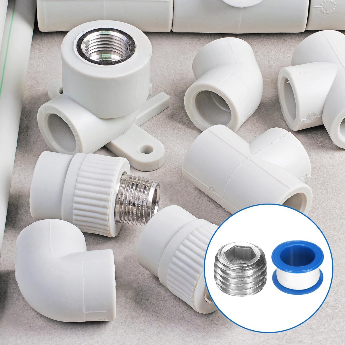 4pcs M8x1x8 304 Stainless Steel Pipe Plug Fitting Male Thread Internal Hex Socket Cap Countersunk For Sealing Port Pneumatic