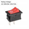 Uxcell Spst 2 Position On Off 2pin Boat Rocker Switch Toggle Ac 250v 6a 125v 10a For Household Appliances Red