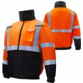 Jorestech Safety Bomber Jacket Waterproof Reflective High Visibility Orange Ansi Class 3 Level 2 Type R Jk-01 L