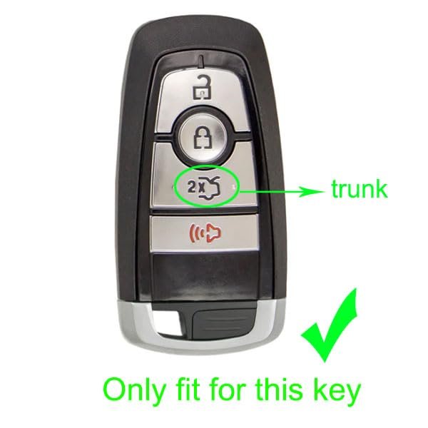 2 Pack Rubber Silicone 4 Button Smart Key Fob Cover Case For Ford Edge Bronco Ranger Escape Fusion Mustang Expedition Explorer