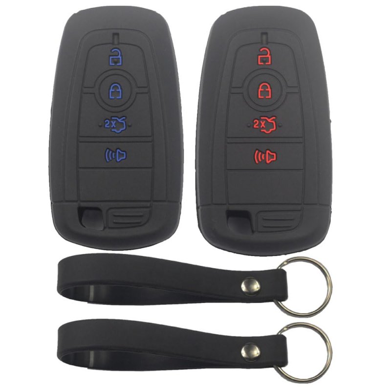 2 Pack Rubber Silicone 4 Button Smart Key Fob Cover Case For Ford Edge Bronco Ranger Escape Fusion Mustang Expedition Explorer