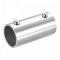 Rail Pipe Fitting 2-way 60mm Length 304 Stainless Steel Straight Connector Polishing For 25mm 1 Od Handrail Railing 2 Pcs 