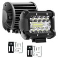 Auxtings 2 Pcs 4 Inch 10 8cm 60w 3 Row Led Spot Flood Light Roof Bar Auto Lights Off Road For Off-road Guide Fog Boat Work 