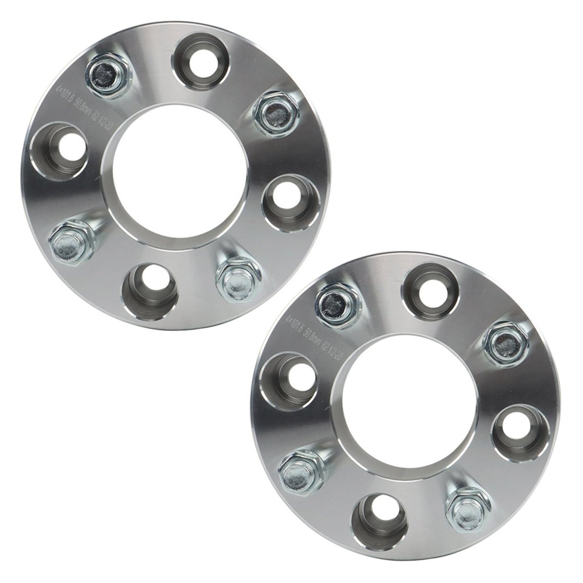 Wheel Spacers 2 Inch 4x101 6mm Mm Bore 1 2x20 Studs Replacement For Golf Carts Silvery 2 Pcs
