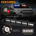 Xridonsen Emergency Visor Police Lights Bar White Red Blue Strobe Interior Windshield For Vehicles Trucks W Take Down Deck