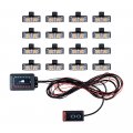 Astra Depot Emergency Warning Hazard 4pcs Ultra Thin 20-led Surface Mount Super Bright Led Strobe Light 16pcs 2-led Dash