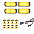 Astra Depot Emergency Warning Hazard 4pcs Ultra Thin 20-led Surface Mount Super Bright Led Strobe Light 16pcs 2-led Dash