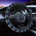 Delerain Skull Blue Butterfly Steering Wheel Covers Anti Slip Elasticity Car Accessories Protector Universal 15 Inch For Women