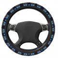 Delerain Skull Blue Butterfly Steering Wheel Covers Anti Slip Elasticity Car Accessories Protector Universal 15 Inch For Women