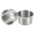 2 Pcs01 Stainless Steel Drop-in Cup 2 28 X 4 06 Drink Can Holder Poker Table Insert For Sofa Boat Car Marine Silver 