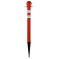 Mr Chain 95405-4-dot Deluxe Ground Pole With Dot Stripes 2-1 2 Diameter X 35 Height Red Pack Of 4 